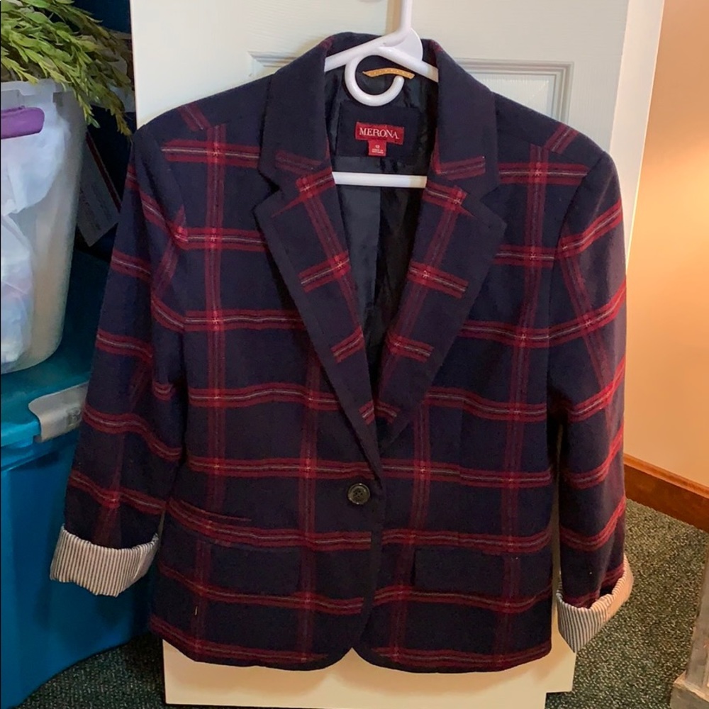 Navy & Plaid Blazer